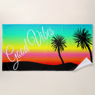 Toalha De Praia Good Vibes Tropical Summertime