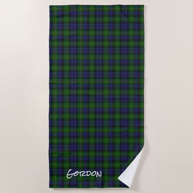 Toalha De Praia Gordon Clan Tartan Xadrez Beach Towel (Frente)