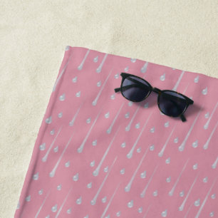 Toalha De Praia Gotas de Chuva Caindo Rosa Doce Dia Chuvoso