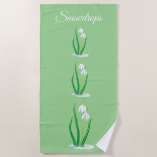 Toalha De Praia Gotas de neve (Galanthus nivalis) Personalizadas