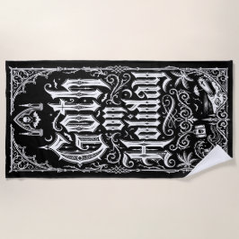 Toalha De Praia Goth on Holiday Gothic Typography Illustration