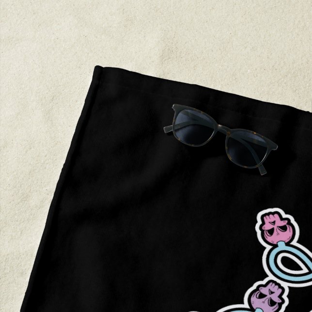 Toalha De Praia Gótica Skulls Christmas Tree Beach Towel (In Situ)