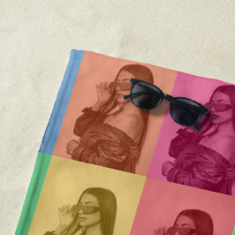 Toalha De Praia Grade de Fotografias Personalizadas Modernas com P