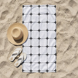 Toalha De Praia Grade Natural Off-White