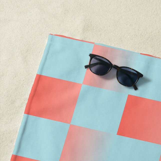 Toalha De Praia gradiente com gradiente de verificação na moda, pó (In Situ)