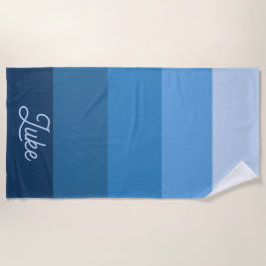 Toalha De Praia Gradiente Ombre Sombreado Azul