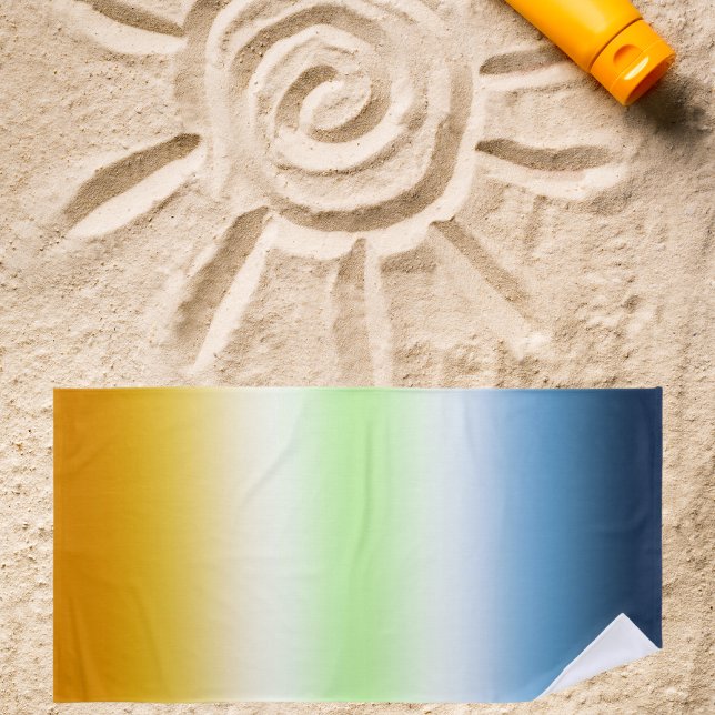 Toalha De Praia Gradiente Orgulho Agender AroAce (Criador carregado)