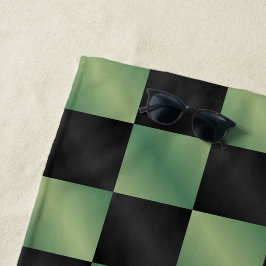 Toalha De Praia Gradiente Preto Verde Azul Moderno Verificado