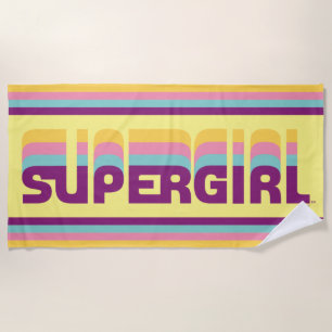 Toalha De Praia Gráfico de Supergirl Retro Colorshift
