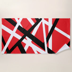 Toalha De Praia Gráfico Preto, Vermelho e Branco