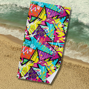 Toalha De Praia Grafite cor-de-rosa amarelo alaranjado