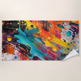 Toalha De Praia Grafite de abertura do caos vívido