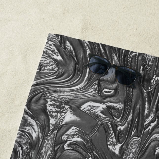 Toalha De Praia Grafite de cinza curvado em textura áspera (In Situ)