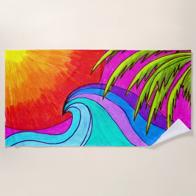 Toalha De Praia Grande Torre de Praia Wave (Frente)