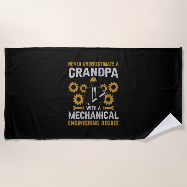 Toalha De Praia Grandpa With A Mechanical Engineering (Frente)