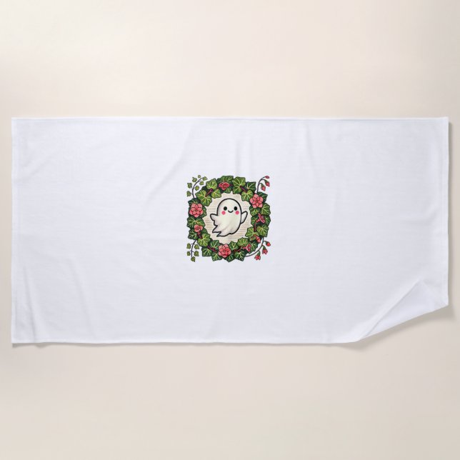 Toalha De Praia Grátis mas Spooky Ghost Illustration Topo (Frente)