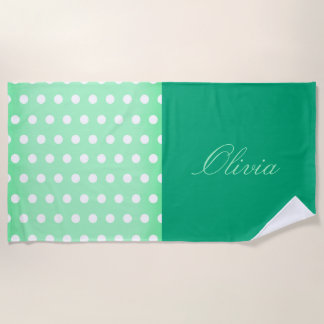 Toalha De Praia Green-cyan Poka Dot