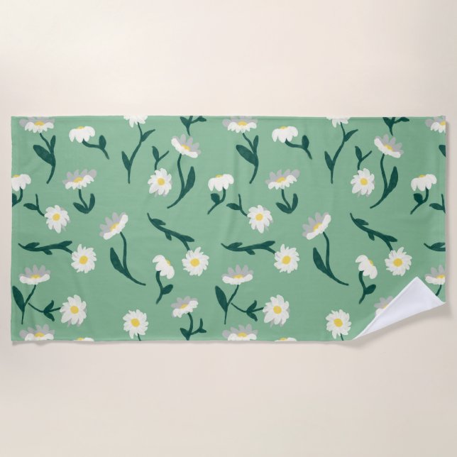 Toalha De Praia Green Daisy Beach Towel (Frente)