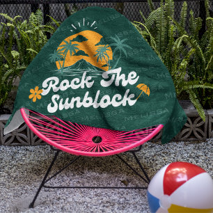Toalha De Praia Green Groovy Retro Rock The Sunblock Summer Beach