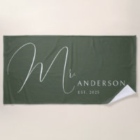 Green Newlyweds Nome Personalizado Lua de mel