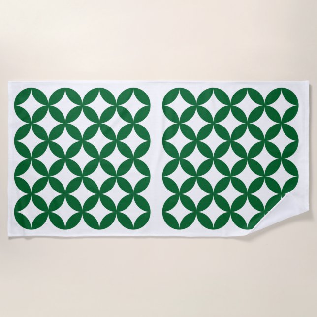Toalha De Praia Green Shippo Pattern Beach Towel (Frente)