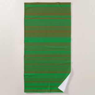 Toalha De Praia Grey Brown Stripes Verde