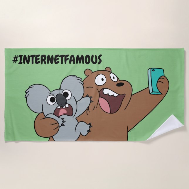 Toalha De Praia Grizz & Nom - #InternetFamous (Frente)