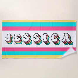Toalha De Praia Groovy Personalised Beach Towel