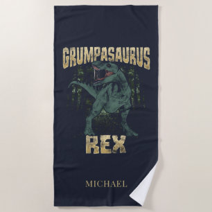 Toalha De Praia Grumpasaurus Rex Dinossaur T Rex Avô