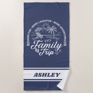 Toalha De Praia Grupo Trip da Família Personalizada Correspondendo