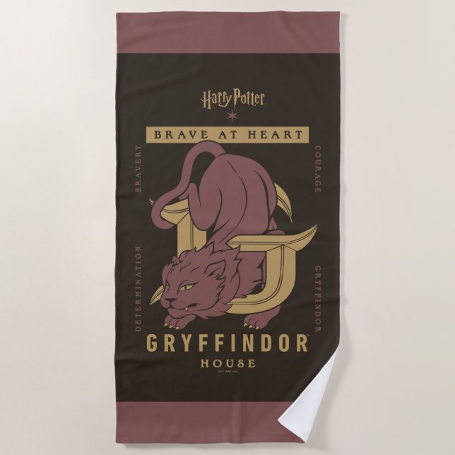 Toalha De Praia GRYFFINDOR™ House Brave at Heart (Frente)