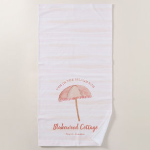 Toalha De Praia Guarda-chuva Aquarela Tropical Praia Personalizado