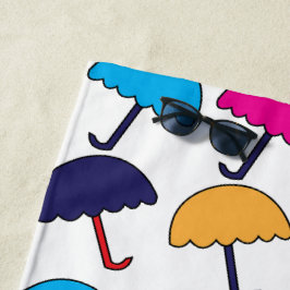Toalha De Praia Guarda-chuvas Coloridos Guarda-chuvas