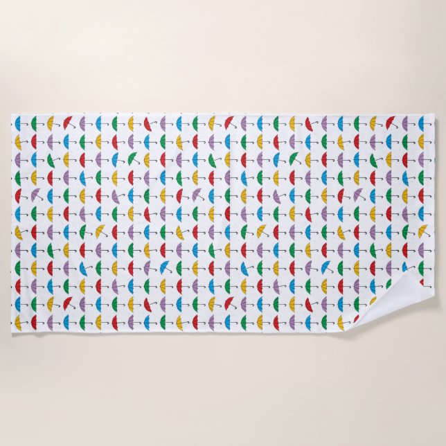 Toalha De Praia Guarda-chuvas na chuva (Frente)