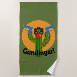 Toalha De Praia Gunslinger Cactus Design - Beach Towel