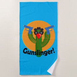 Toalha De Praia Gunslinger Cactus Design - Beach Towel