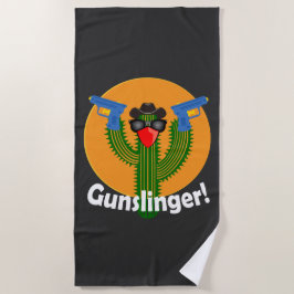 Toalha De Praia Gunslinger Cactus Design - Beach Towel