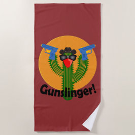 Toalha De Praia Gunslinger Cactus Design - Beach Towel