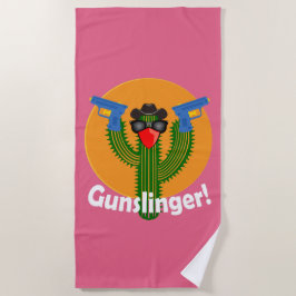 Toalha De Praia Gunslinger Cactus Design - Beach Towel