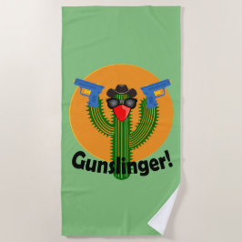 Toalha De Praia Gunslinger Cactus Design - Beach Towel