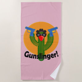 Toalha De Praia Gunslinger Cactus Design - Beach Towel