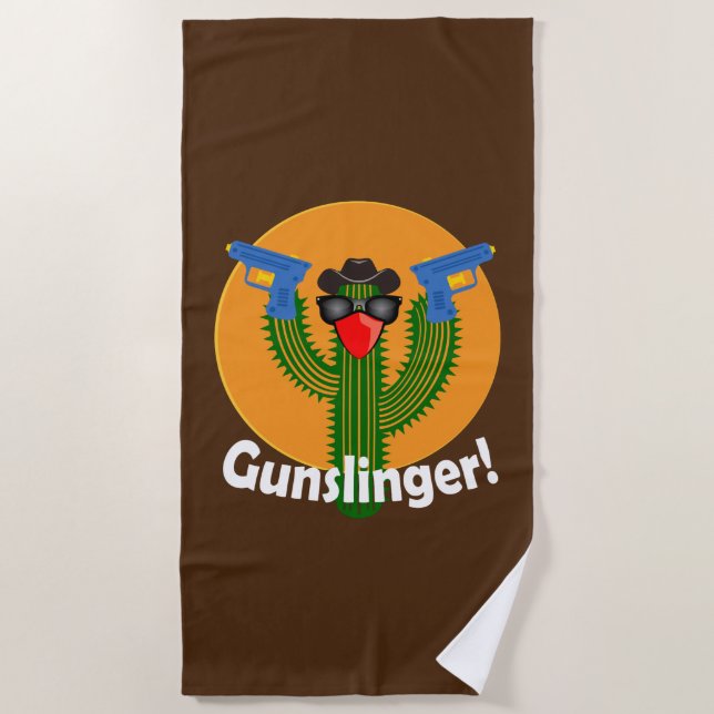 Toalha De Praia Gunslinger Cactus Design - Beach Towel (Frente)