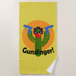 Toalha De Praia Gunslinger Cactus Design - Beach Towel