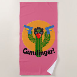 Toalha De Praia Gunslinger Cactus Design - Beach Towel