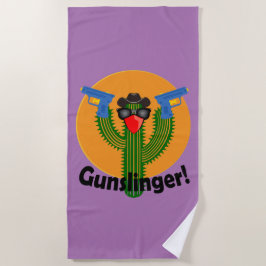 Toalha De Praia Gunslinger Cactus Design - Beach Towel