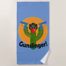 Toalha De Praia Gunslinger Cactus Design - Beach Towel