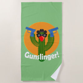 Toalha De Praia Gunslinger Cactus Design - Beach Towel