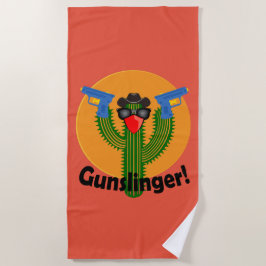 Toalha De Praia Gunslinger Cactus Design - Beach Towel