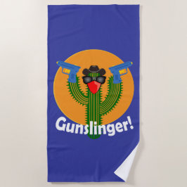 Toalha De Praia Gunslinger Cactus Design - Beach Towel