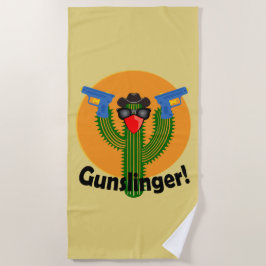 Toalha De Praia Gunslinger Cactus Design - Beach Towel